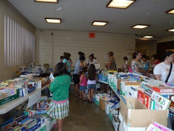 A book sale in the old atrium